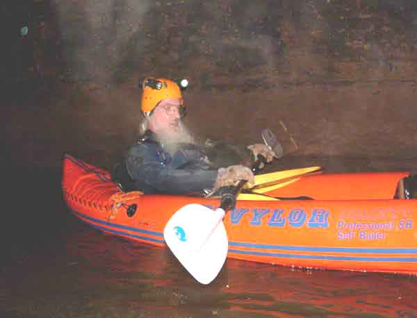 Forrest, the Wizard in Kayak at Snail Shell Cave - Tennessee September 2004